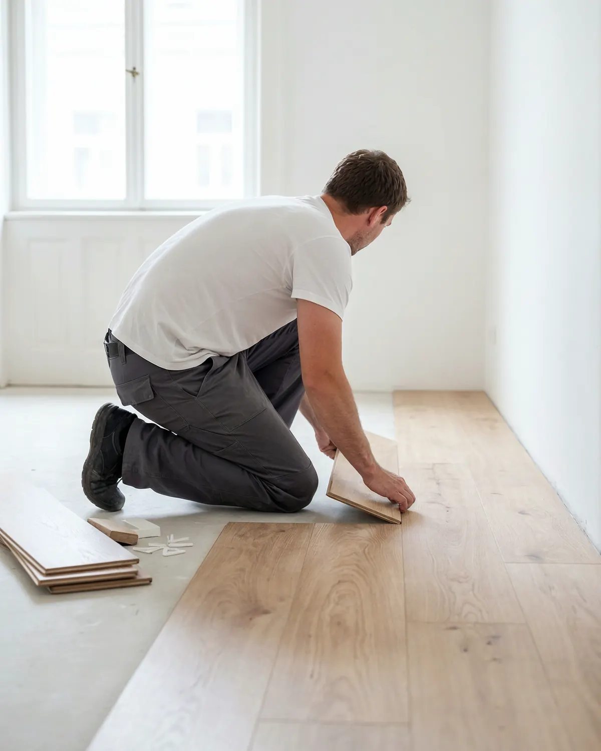 Verlegung eines Laminatbodens in einer Wohnung in Fürth